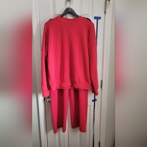 Rae Mode Red Two-Piece Lounge Pajama Set